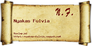 Nyakas Fulvia névjegykártya